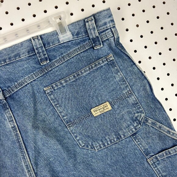 Wrangler‎ Carpenter Baggy Jean Shorts Sz 40 Light Wash Work Wear Jorts Skate Y2K - Picture 2 of 7